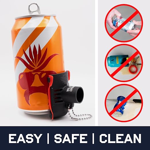 The Krak’in 2.0 Beverage Can Tool – Portable Can Opener for Soda, Seltzer & More - Red/White/Blue - 1 Pack