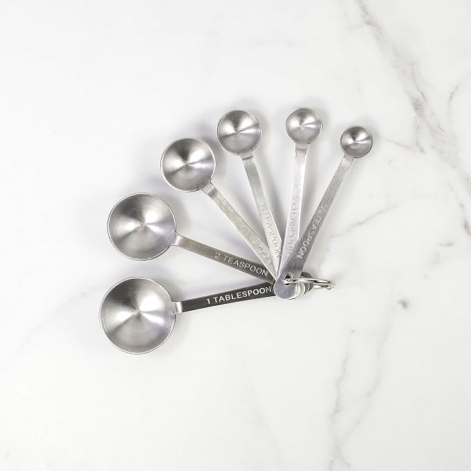 Mrs. Anderson’s Baking Measuring Spoons, 6-Piece Set, Heavyweight 18/8 Stainless Steel