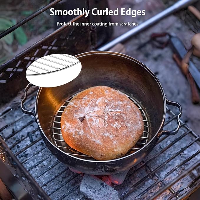 Campingmoon Stainless Steel Round Cooling Rack Baking Steaming Roasting Rack,Cooking Grid Grill 27cm