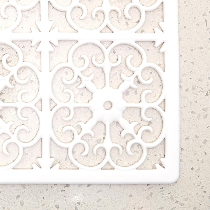 GASARÉ, Extra Large, Thick, Silicone Trivet for Hot Dishes, Pots, and Pans, Heat Resistant Mat for Countertop, Hot Pad for Kitchen, Easy to Clean, 21 x 12 x 3/8 Inches, White