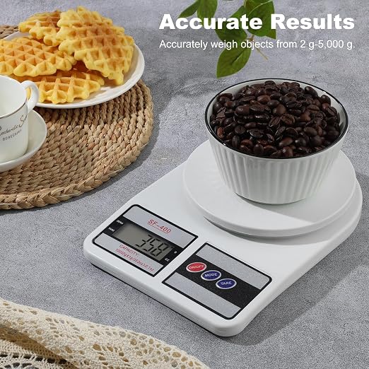 Partyreal Digital Kitchen Scale Capacity, Stainless Steel Food Scale with oz/g Units | Replaceable Battery Power | Ideal for Meal Prep, Cooking, Baking
