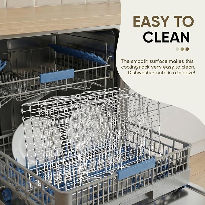 Herogo Cooling Rack, 2-Tier Stainless Steel Baking Rack for Cookies, Cupcakes, and Pastries, Collapsible Space-Saving Design, Dishwasher Safe, Ideal for Baking, Roasting, and Drying