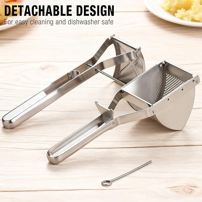Potato Ricer, METLUCK Large 22oz Potato Ricer Potato Masher Stainless Steel Heavy Duty for Smooth and Fluffy Mashed Potatoes