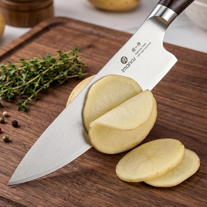 imarku Chef Knife, Japanese Kitchen Knife 8 Inch with High Carbon Stainless Steel, Ultra Sharp Edge Utility Knife, Ergonomic Pakkawood Handle Cooking Knives for Home Cooks and Chefs,Birthday Gift