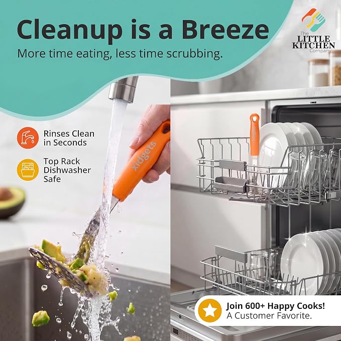 Mini Avocado Masher, Heavy Duty, Kitchen Utensil. Stainless Steel, Tiny Masher, Compact Mini Masher for Avocado - Effortless Guacamole Preparation, Dishwasher Safe (Orange)
