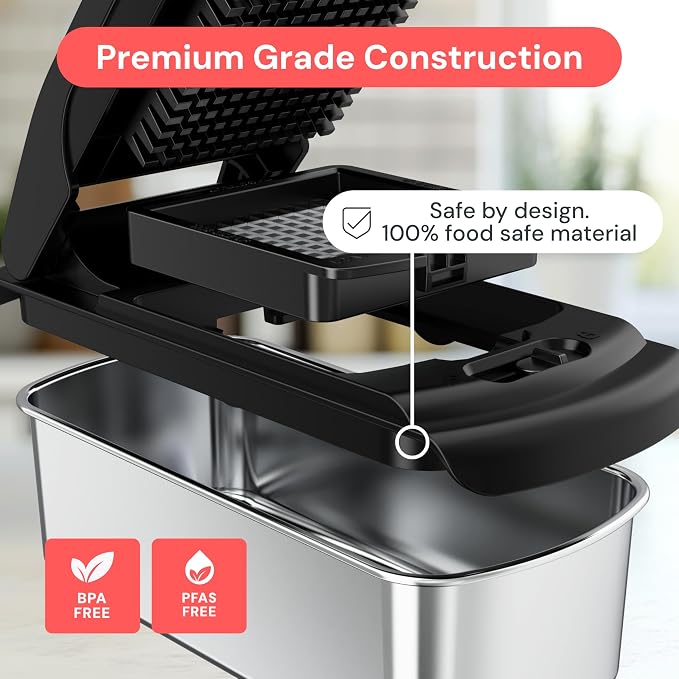 Fullstar Pro Original Vegetable Chopper & Mandoline - Chopper & Mandoline Lids - Food Chopper with Container, Fruit Slicer, Onion Dicer - All-in-One Prep Tool - Kitchen Gadgets & Gifts (8 in 1, Steel)