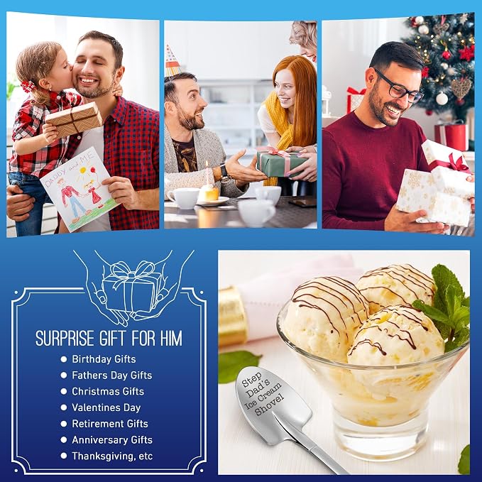 Christmas White Elephant Gifts for Stepdad, Step/Bonus Dad Christmas Birthday Gifts, from Stepdaughter Stepson, Unique Mens Stocking Stuffers for Daddy Papa Grandpa Retirement Valentines Fathers Day