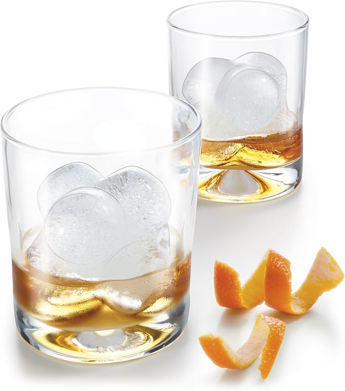 ZOKU Silicone Jack Ice Molds, Set of 2 Stackable Jack-Shaped Ice Molds, Keep Drinks Colder Longer with Less Dilution, Easy-Release, BPA and Phthalate-Free, Slate Blue