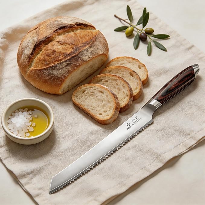 imarku Bread Knife, Professional 10 Inch Serrated Bread knives for Homemade Sourdough, High Carbon Stainless Steel, Razor Sharp Edge Bread Cutting Knife for Bread Cake, Birthday Gifts for Women Men
