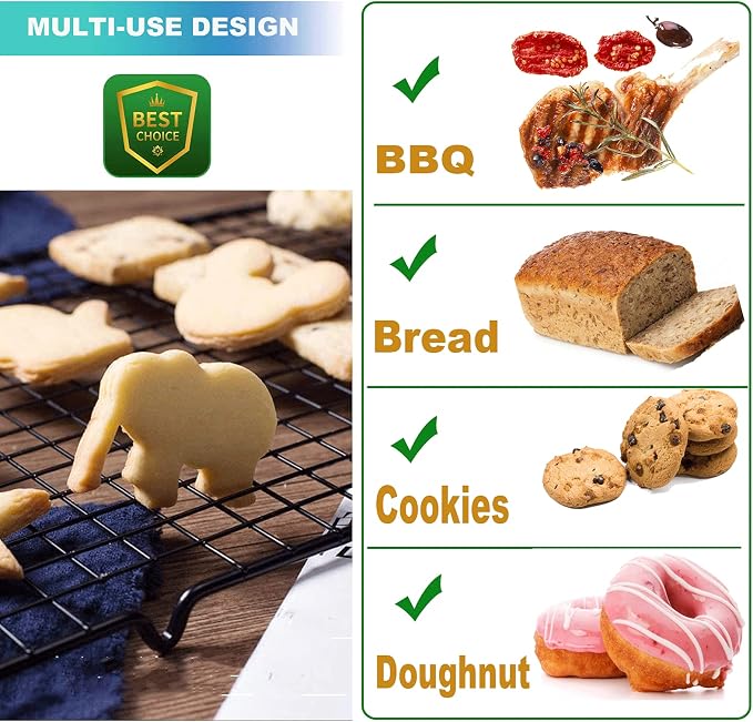 Cooling Racks,Baking Rack Tray Non-Stick Pan Stainless Steel Cake Cooling Wire Roasting Rack for Biscuit Pizza Bread Cake Baking(2pack-11.02 inch)