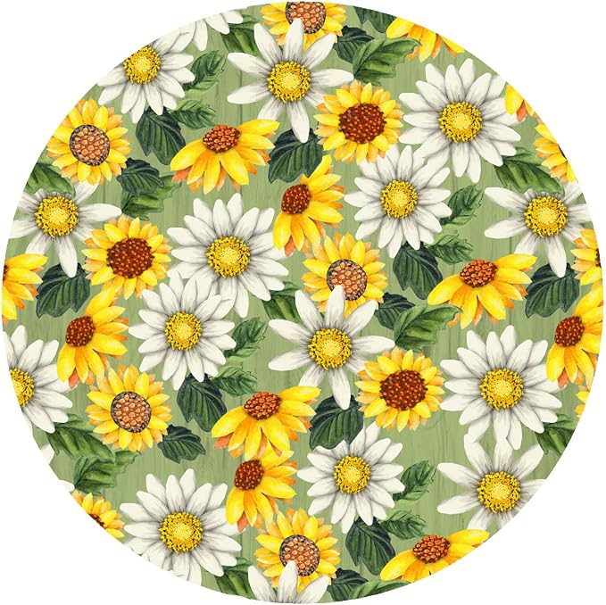 Andreas Silicone Jar Opener, GG Sunflower Daisy – 6.25" Non-Slip Lid Gripper & Garlic Peeler, Food and Dishwasher Safe, Multi-Use, Durable Silicone & Fabric, Made in the USA, JO-GGSD