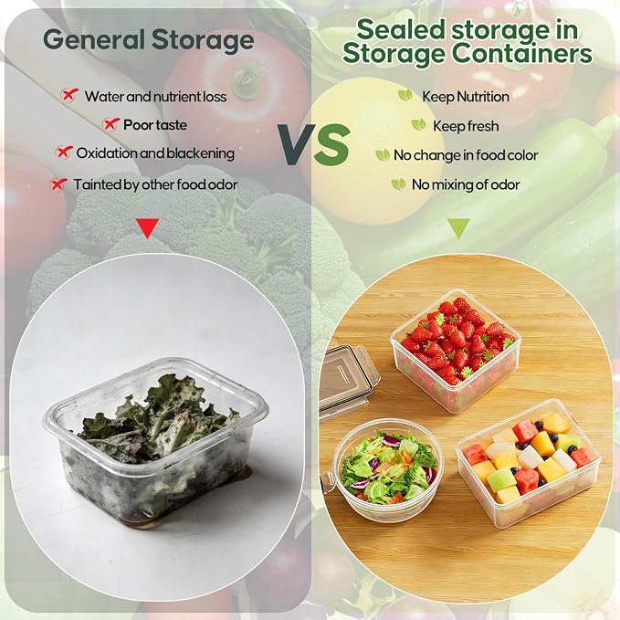 62 PCS Large Food Storage Containers with Lids (31 Lids & 31 Containers) | 85 OZ Airtight Reusable Plastic Leakproof Meal-Prep Container for Kitchen Storage Organization Microwave/Dishwasher Safe