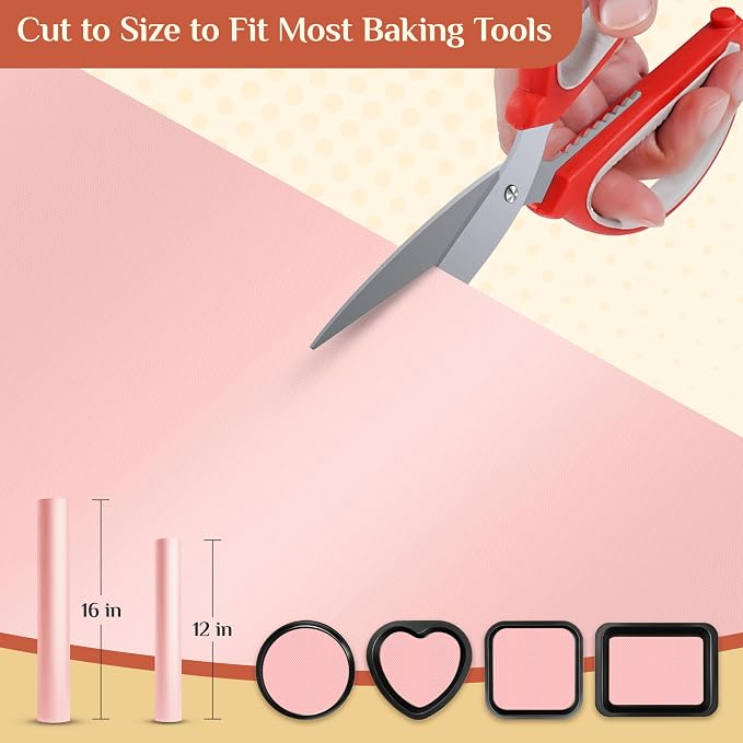 GTJ Silicone Baking Mat Roll, Reusable Baking Sheet Liners, 12 in x 10 ft | Free Cut to Size, Food-Grade, Non-Stick, Non-Slip, For Dough, Pastry, Air Fryer, Freeze Dryer, Oven Pan, Kitchen Counter