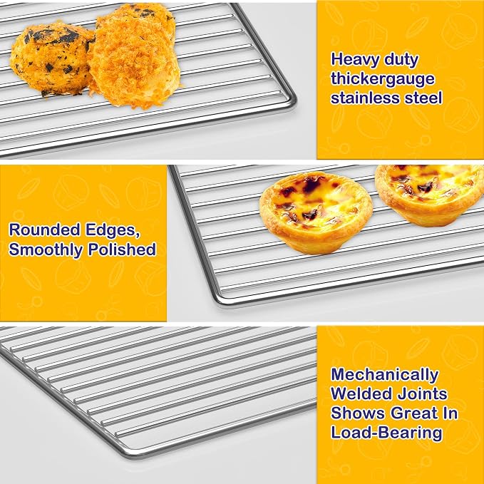 Wire Oven Rack Compatible for Cuisinart TOA-95 Convection AirFryer Toaster Oven, TOBEFORT Stainless Steel Wire Rack, Replacement Oven-Safe Warming Rack, Cooling Rack for Cooking and Baking