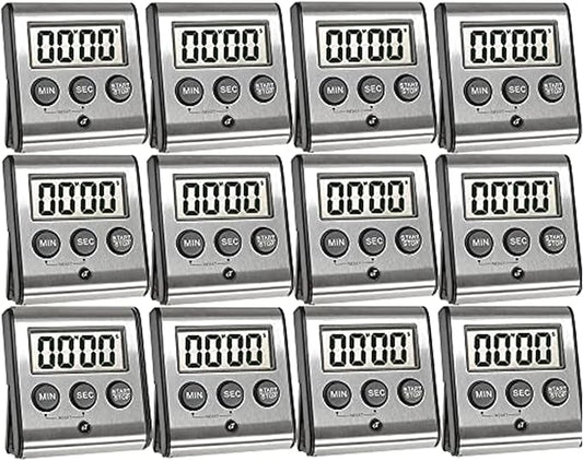 Elegant Digital Kitchen Timer Stainless Steel - Loud Alarm - Model eT-23