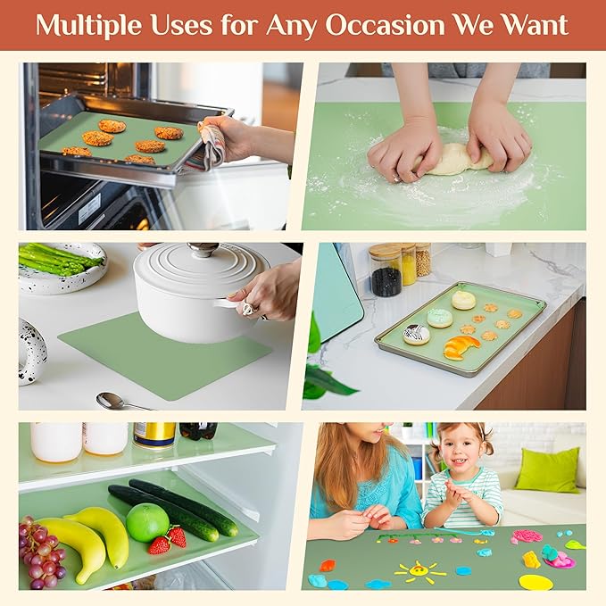 GTJ Silicone Baking Mat Roll, Reusable Baking Sheet Liners, 16 in x 6 ft | Free Cut to Size, Food-Grade, Non-Stick, Non-Slip, For Dough, Pastry, Air Fryer, Freeze Dryer, Oven Pan, Kitchen Counter