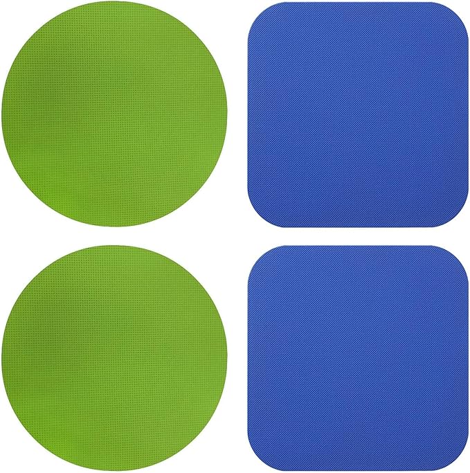 4 Pcs Rubber Jar Opener Gripper Pads Multi-function Bottle Openers | Non-Slip Silicone Jar Opener for Seniors, Arthritis, Weak Hands – Easy to Twist Off Small & Large Lids, Blue & Green Set