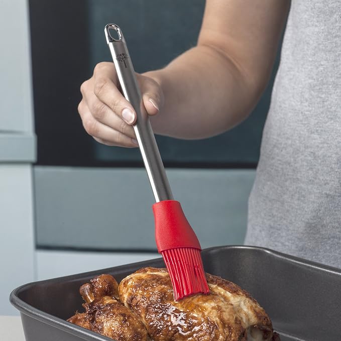 Zeal Pastry Basting Brush with Stainless Steel Handle, Silicone, Red, 26 x 4 x 26 cm