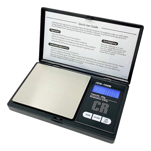 CR Scale Premium Digital Food Scale - 100g by 0.01g, Black, Portable (JDS-100B)