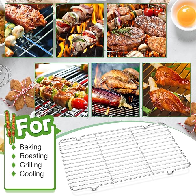 Decymis Cooling Rack and Baking Rack, Stainless Steel, 2PCS, 10" x 15" | Heavy Duty Cooling Racks for Cooking and Baking, Sturdy Wire Rack for Baking & Grilling, Easy to Clean Oven & Dishwasher Safe