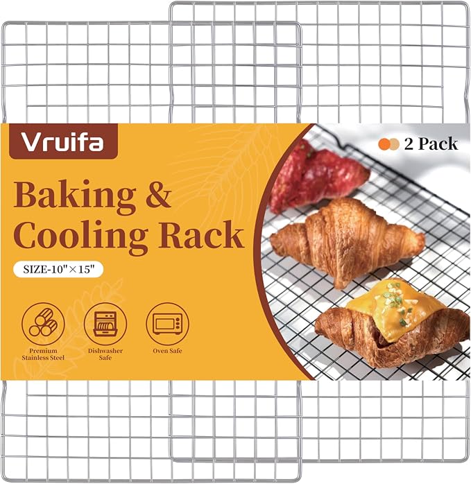 Cooling Racks for Cooking and Baking, Suitable for 10" x 15" Sheet Pan | For Grilling, Roasting, Drying, Oven and Dishwasher Safe