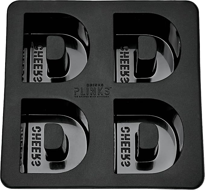 DRINKSPLINKS Custom Letter D Ice Cube Molds. Monogram Ice Cube Mold with Initials. Large Monogrammed Silicone Trays for Bourbon, Whiskey and Cocktails. Fun, Customized Gifts for Men and Women.