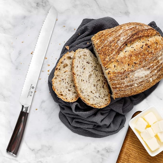 imarku Bread Knife, German High Carbon Stainless Steel Professional Grade Bread Slicing Knife, 10-Inch Serrated Edge Cake Knife, Bread Cutter for Homemade Crusty Bread, Birthday Gift