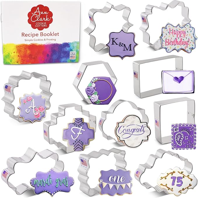 Ann Clark Plaques, Frames and Tiles Cookie Cutters 11-Pc. Set Made in USA