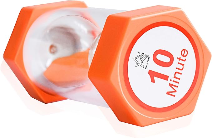 Sand Timer,XINBAOHONG Hourglass Sand Timer 3 Minutes 10 Minutes Timer Clock for Kids Games Classroom Home Office Kitchen Use (Pack of 2) (6.3''X 3.2'', 3 Min(Yellow) and 10 Min(Orange))