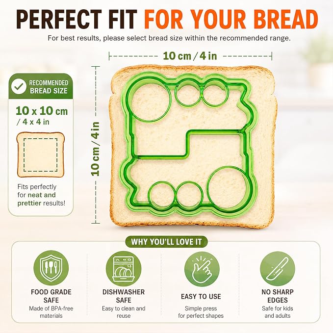 FUNGYAND Sandwich Bread Cutter Set, 45 in 1 Bento Lunch Box Accessories Kit Includes Fruit Cutter, Animal Food Picks, Rice Ball Maker, Easy to Use