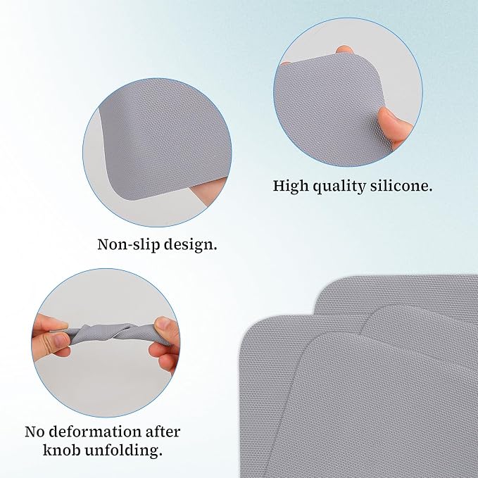 Abeillo 4PCS Jar Opener Gripper Pad, Silicone Jar Openers 5 Inch Square Multi-function Anti-Slip Coasters Bottle Jar Opener, Jar Lid Openers for Opening Cans Jars in Summer(Gray)