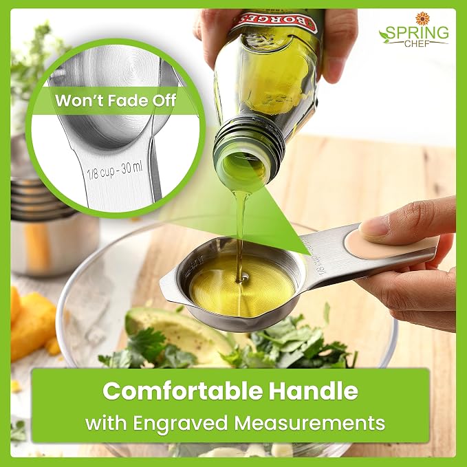 Spring Chef 16 Magnetic Measuring Cups & Spoons, Patented, Desert Sunset | Nesting Stainless Steel Measuring Cups & Heavy Duty Metal Measuring Spoons with Levelers for Dry & Liquid Ingredients