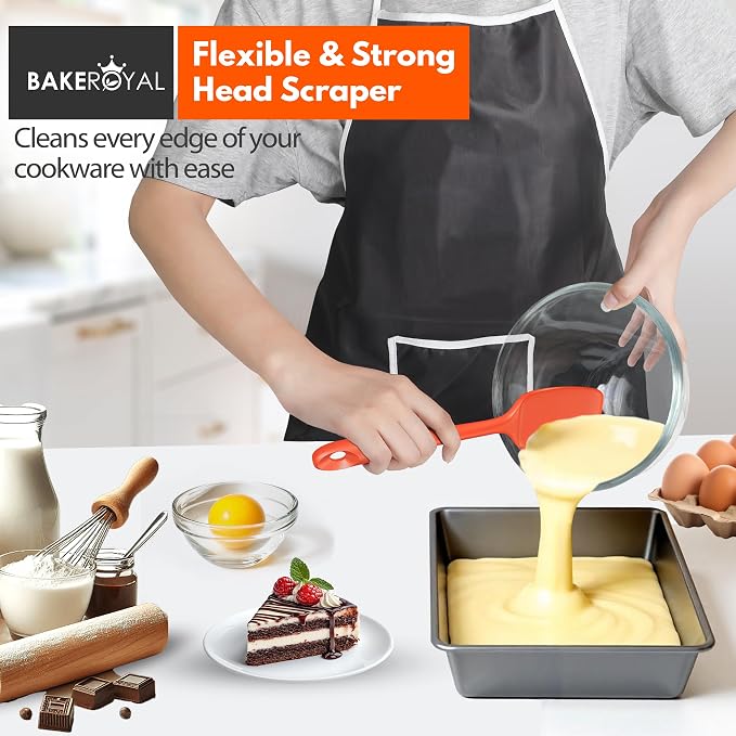 BakeRoyal Silicone Spatulas Set - Orange