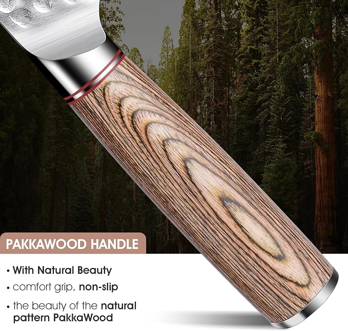 Huusk Japanese Chef Knife for Home & Kitchen - 8" Japanese Kiritsuke Knife for Sushi Fish Meat, Ultra Sharp Cooking Knifes, High Carbon Stainless Steel & Pakkawood Handle, Gift Idea for Men Women