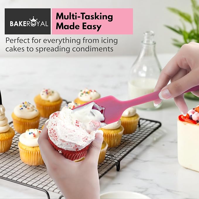 BakeRoyal Silicone Spatulas Set - Pink