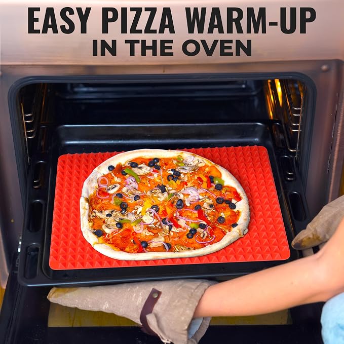 Silicone Pyramid Baking Mat, 16 x 11.42 in, Heat-Resistant (Red) | Pyramid Pan Silicone Baking Mat; Air Circulation Design; Flexible; Non-Slip; Dishwasher Safe; for Cooking, Roasting, and BBQ