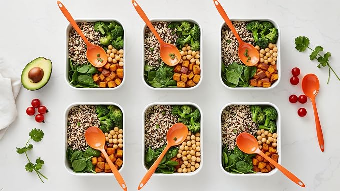 Reston Lloyd Cooking Spoon for Serving, Basting, Mixing, Heat Resistant, BPA Free Melamine 11 inch Utensil with Ergonomic Handle, Set of 6, Orange