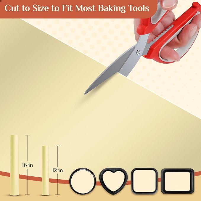 GTJ Silicone Baking Mat Roll, Reusable Baking Sheet Liners, 12 in x 10 ft | Free Cut to Size, Food-Grade, Non-Stick, Non-Slip, For Dough, Pastry, Air Fryer, Freeze Dryer, Oven Pan, Kitchen Counter
