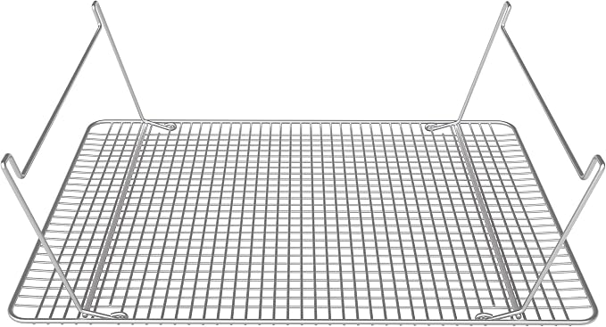 Stackable Stainless Steel Wire Half Sheet Cooling Rack(12"x17") - with Collapsible Folding Legs - For Baking, Cooking, & Grilling - Perfect for Cookies, Muffins, Bread & More