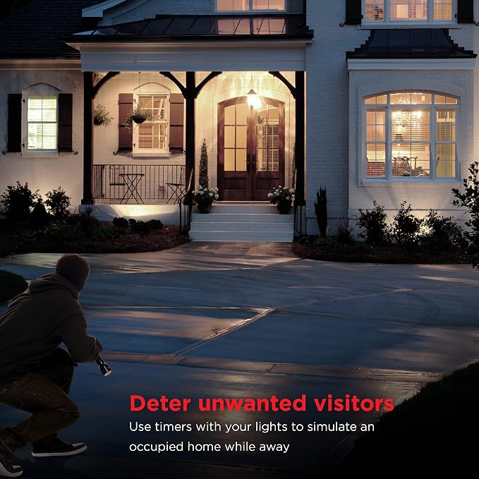 UltraPro Outdoor Dusk to Dawn Outlet Timer with Countdown, Dual Outlet Light Sensor Plug, 8/6/4/2 Hour Settings, Weather‑Resistant Seasonal & Landscape Lighting Control, 1 Pack, Black, 70386