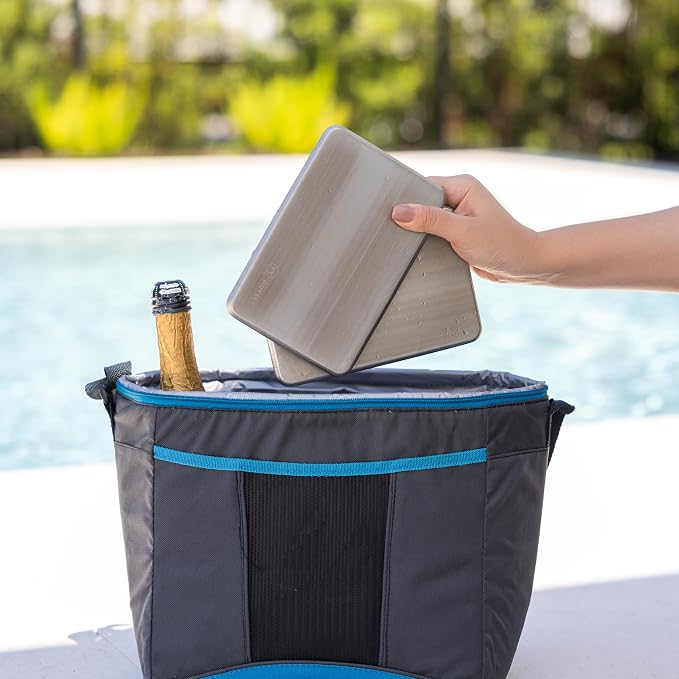 Outset Stainless Steel Ice Packs, Set of 2 Travel Ice Packs, 7” x 4.75” x 0.5”