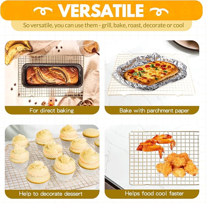 2 PCS Cooling Racks for Cooking and Baking, 15x10 Inches Stainless Steel Cooling Rack, Sheet Pan with Wire Rack for Baking Sheet, Bacon Rack Oven Safe Fits Jelly Roll Sheet Pan