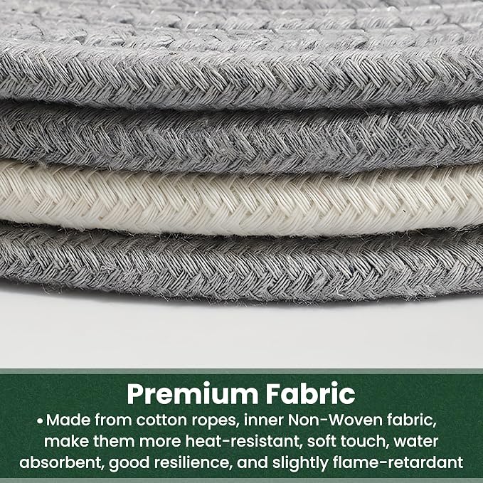 8 Inch Trivets for Hot Dishes, Hot Pots and Pans, Thick Heat Resistant Large Coaster for Kitchen, Hot Pads, Kitchen Essentials, Kitchen Decor for Table & Countertop with Storage Basket, 5 Pcs
