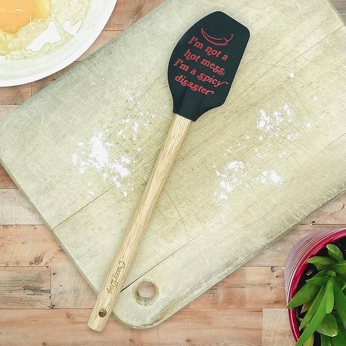 Spatula Im Not A Hot Mess Im A Spicy Disaster Funny Humor Chili Pepper Art | Kitchen Gear, Baking Tools, Funny Silicone Scraper Spatula, Graphic , Cool Food, Sarcastic, Sturdy Wood, Novelty Spatulas for