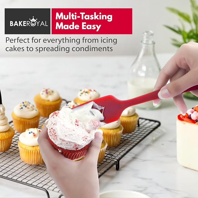 BakeRoyal Silicone Spatulas Set - Red