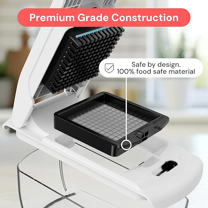 Fullstar Pro Original Vegetable Chopper & Mandoline - Chopper & Mandoline Lids - Food Chopper with Container, Fruit Slicer, Onion Dicer - All-in-One Prep Tool - Kitchen Gadgets & Gifts (8 in 1, White)