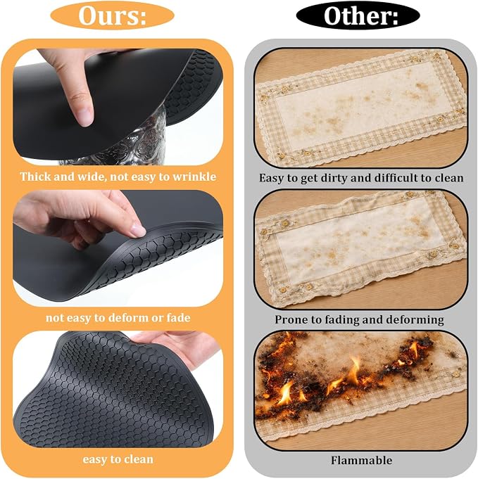Heat Resistant Multifunctional Silicone Microwave Mat, 10 Inch Round Non-Slip Trivet, Heat Resistant Non Slip Trivet for Kitchen Hot Plate Bowl Mug Hot Pot Holder, Dishwasher Safe
