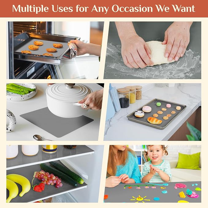 GTJ Silicone Baking Mat Roll, Reusable Baking Sheet Liners, 20 in x 6 ft | Free Cut to Size, Food-Grade, Non-Stick, Non-Slip, For Dough, Pastry, Air Fryer, Freeze Dryer, Oven Pan, Kitchen Counter