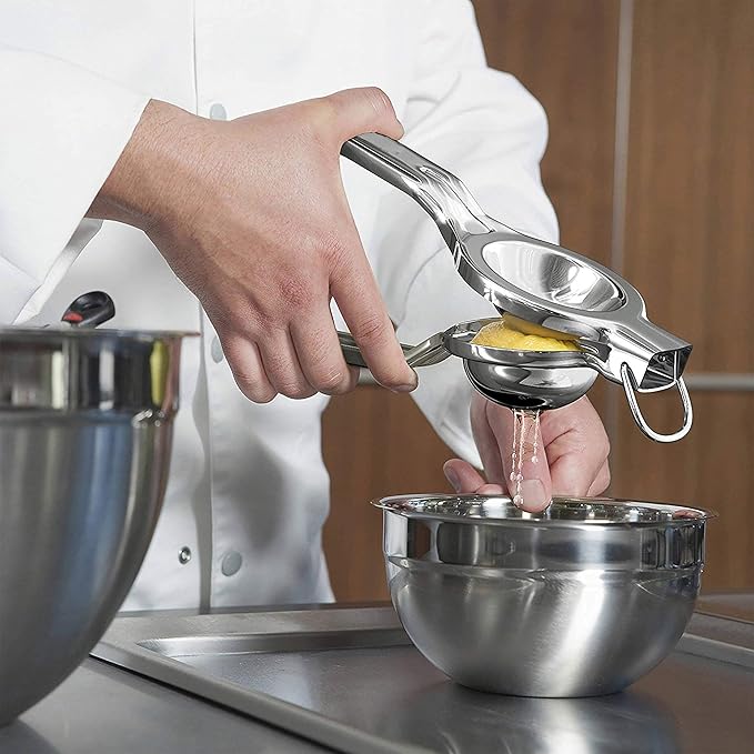 EcoJeannie Premium Quality Lemon Squeezer Stainless Steel w/Food Grade #304 Food Grade, Anti-Corrosive Premium Quality Manual Jumbo Size Squeezer, Manual Citrus Press Juicer, LS0001
