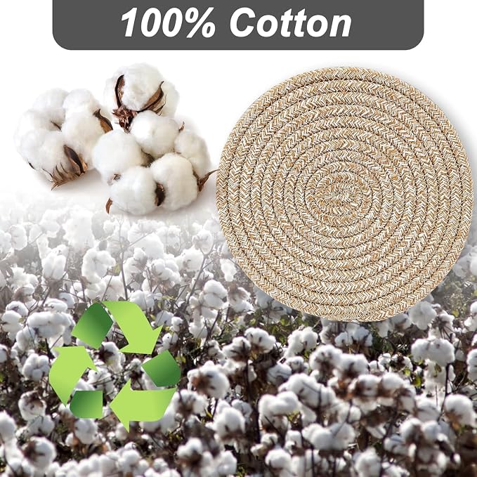 Pot Holders Trivets Set,Potholders for Kitchens, 100% Pure Cotton Thread Weave Trivets for Hot Dishes/Pot/Bowl/Teapot/Hot Pot Holders (20 cm, 16 Pack)